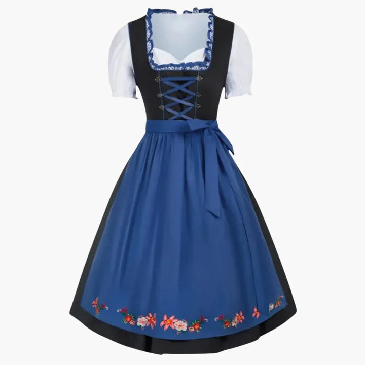 Damen Midi Dirndl mit Spitze und Faltenrock | Oktoberfest 2025