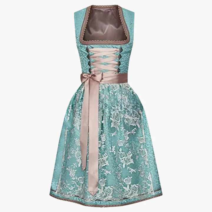 Damen Midi Dirndl mit Spitze und Faltenrock | Oktoberfest 2025
