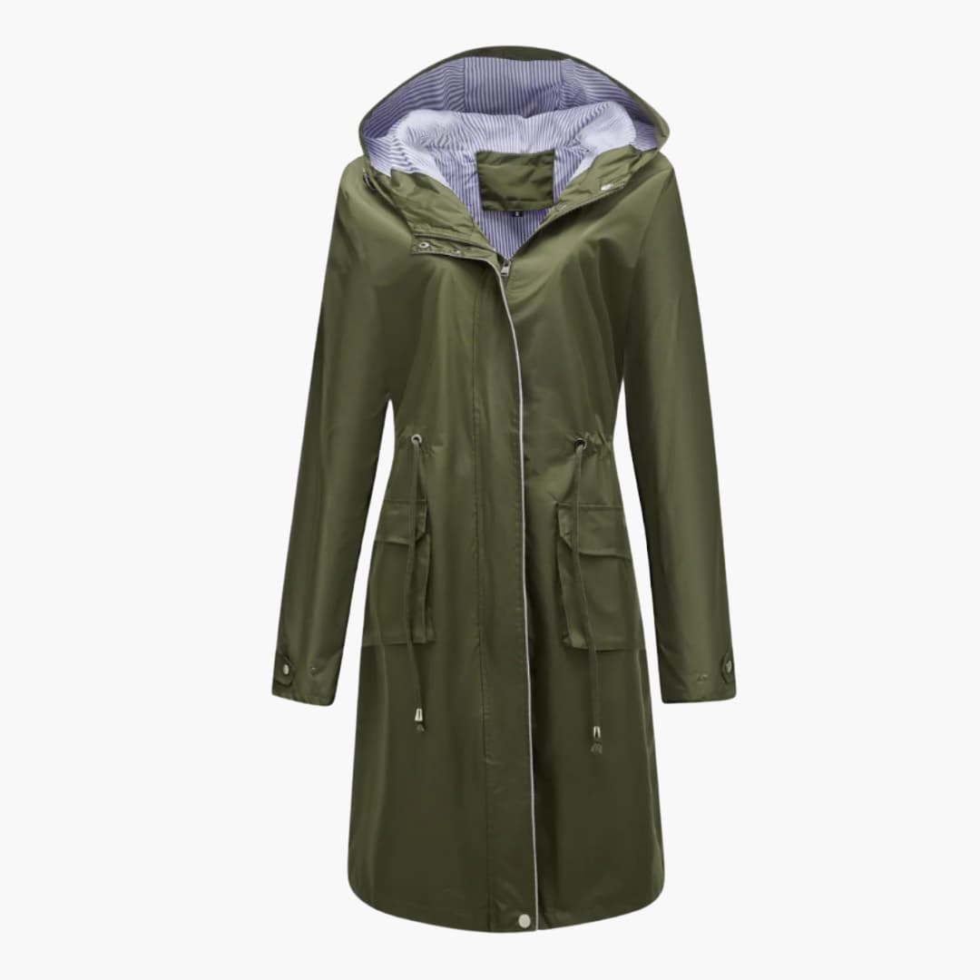 Damen’s Kapuzen Trenchcoat mit verstellbarer Taille
