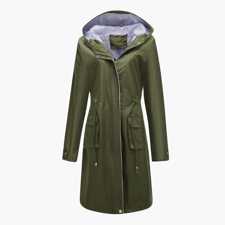 Damen’s Kapuzen Trenchcoat mit verstellbarer Taille