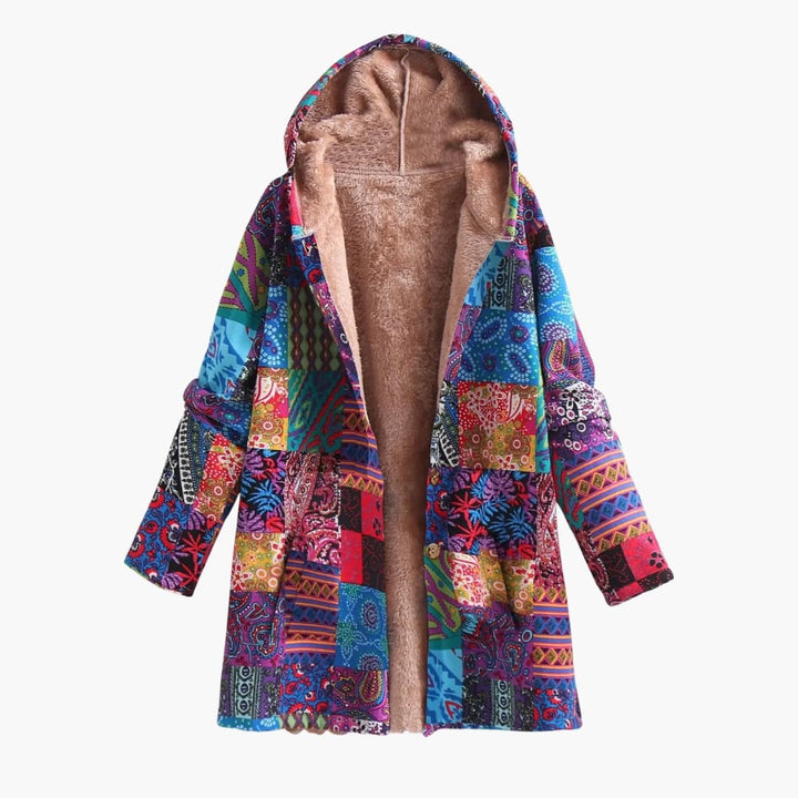 Damenjacke mit Kapuze und Print Oberfläche