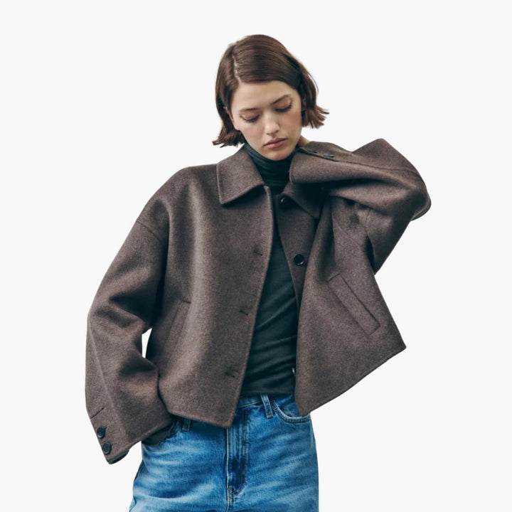 Damenjacke mit Oversized-Passform und Knopfverschluss