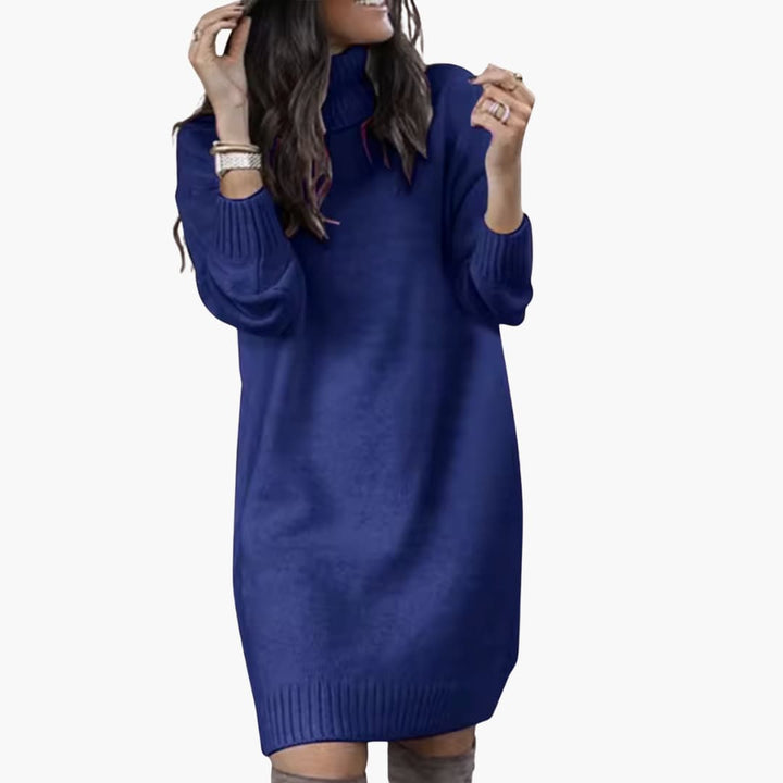 Damen kleid mit Rollkragen und langen Ärmeln