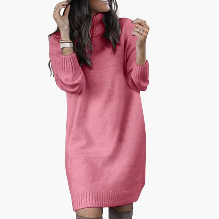 Damen kleid mit Rollkragen und langen Ärmeln