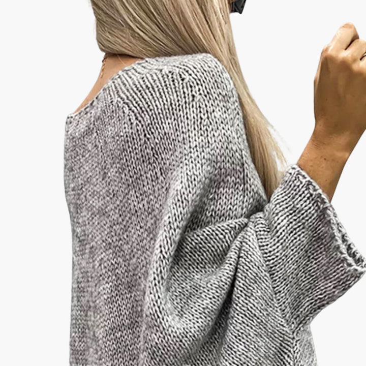 Damenpullover mit Rollkragen und geripptem Saum