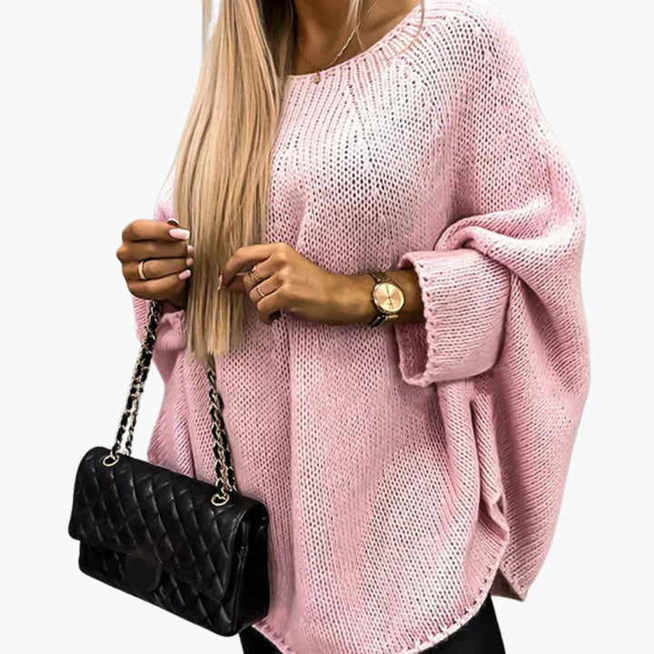 Damenpullover mit Rollkragen und geripptem Saum