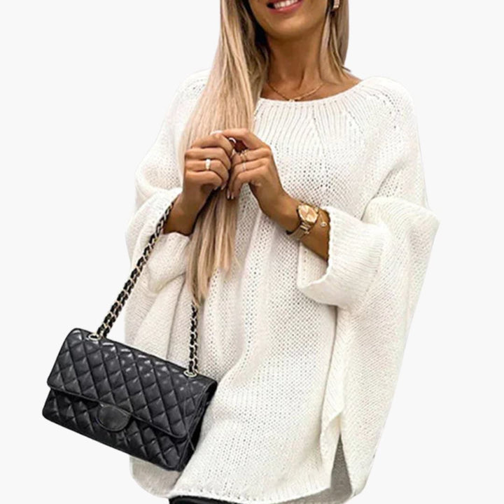 Damenpullover mit Rollkragen und geripptem Saum