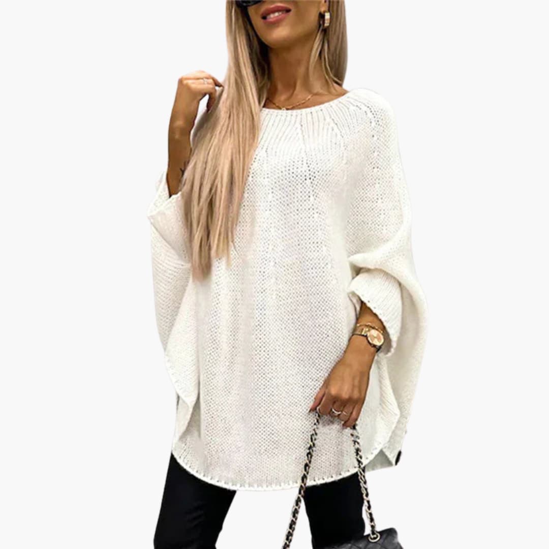 Damenpullover mit Rollkragen und geripptem Saum