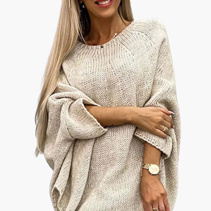 Damenpullover mit Rollkragen und geripptem Saum