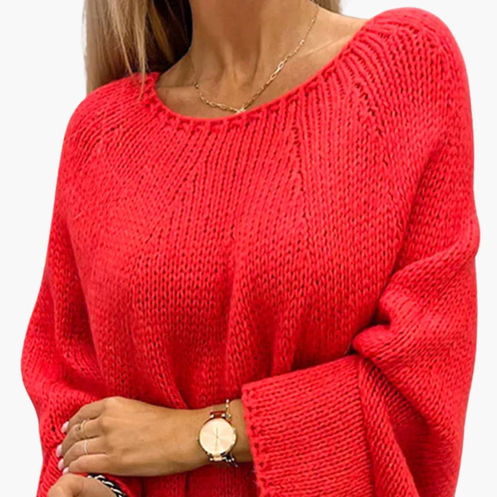 Damenpullover mit Rollkragen und geripptem Saum