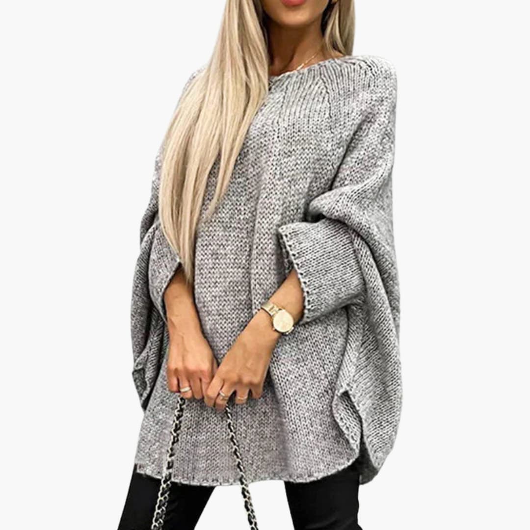 Damenpullover mit Rollkragen und geripptem Saum