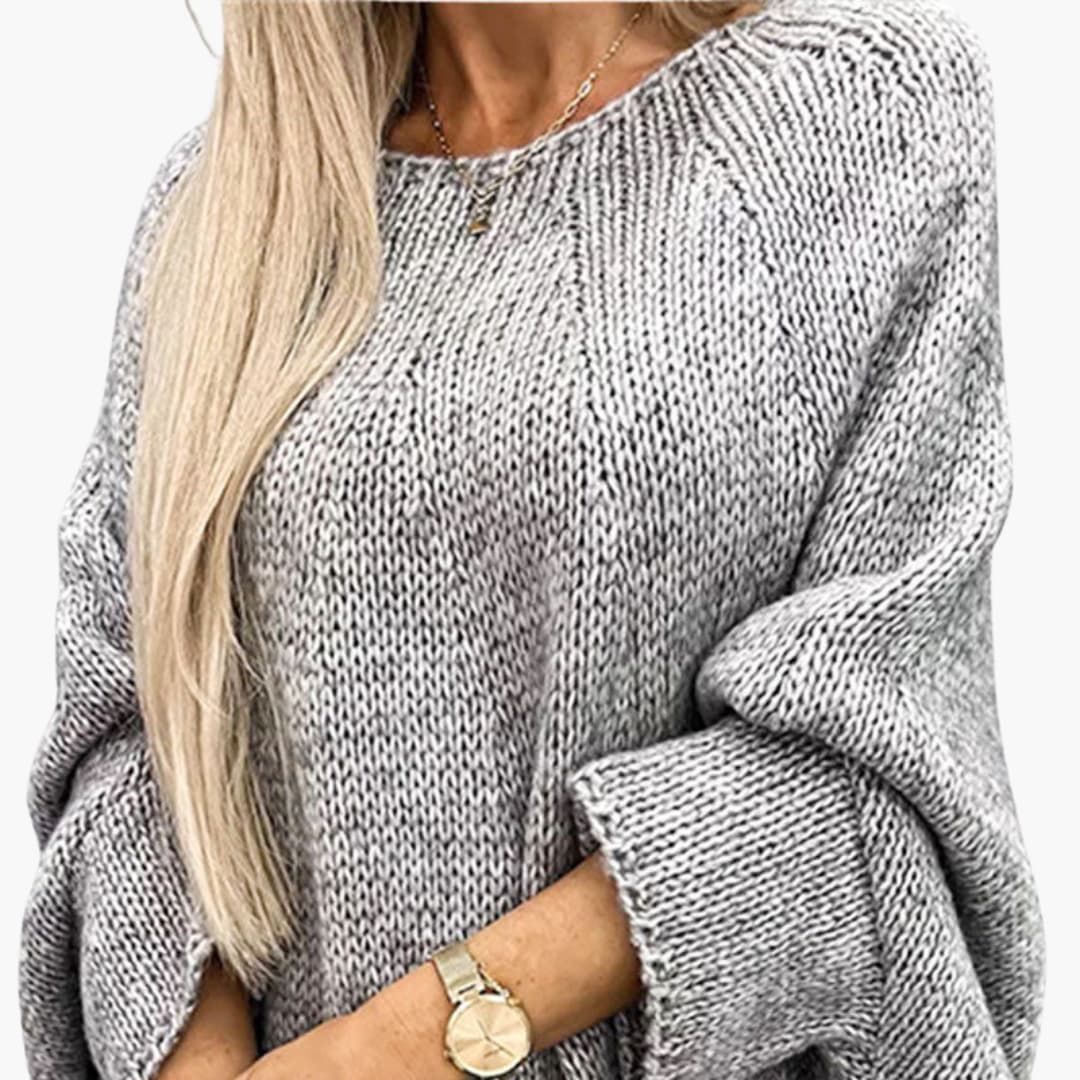 Damenpullover mit Rollkragen und geripptem Saum