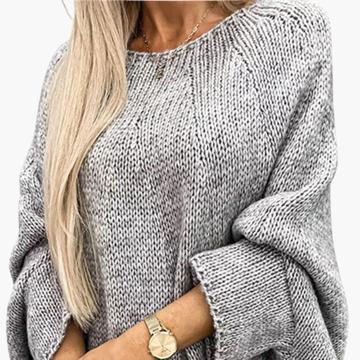 Damenpullover mit Rollkragen und geripptem Saum