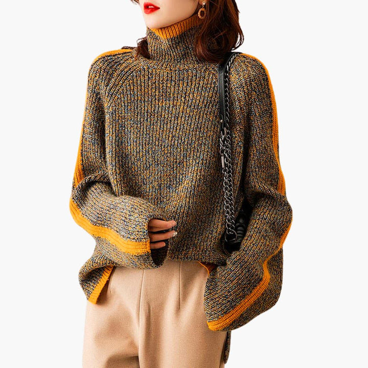 Damen pullover mit Rollkragen und langen Ärmeln