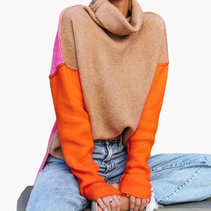 Damen pullover mit Rollkragen und langen Ärmeln