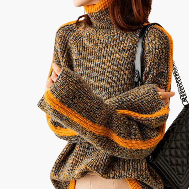 Damen pullover mit Rollkragen und langen Ärmeln