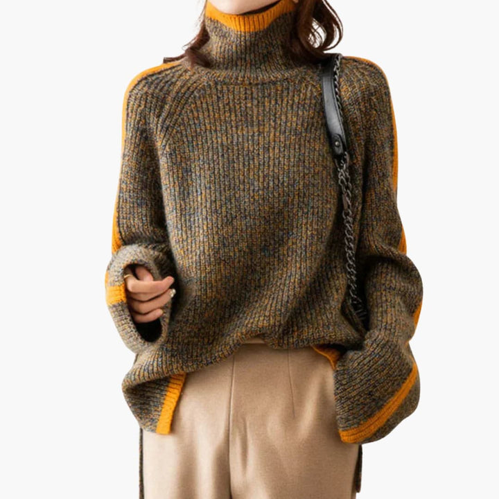 Damen pullover mit Rollkragen und langen Ärmeln