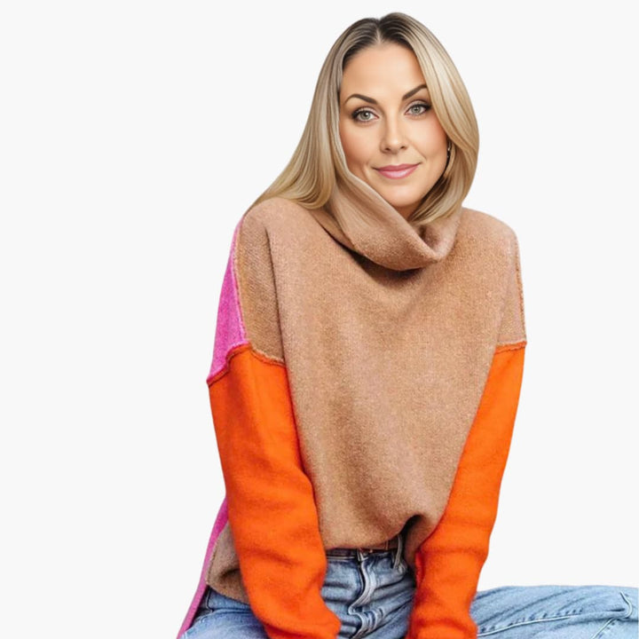 Damen pullover mit Rollkragen und langen Ärmeln