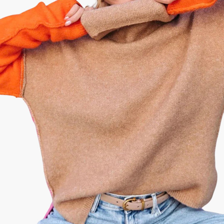 Damen pullover mit Rollkragen und langen Ärmeln