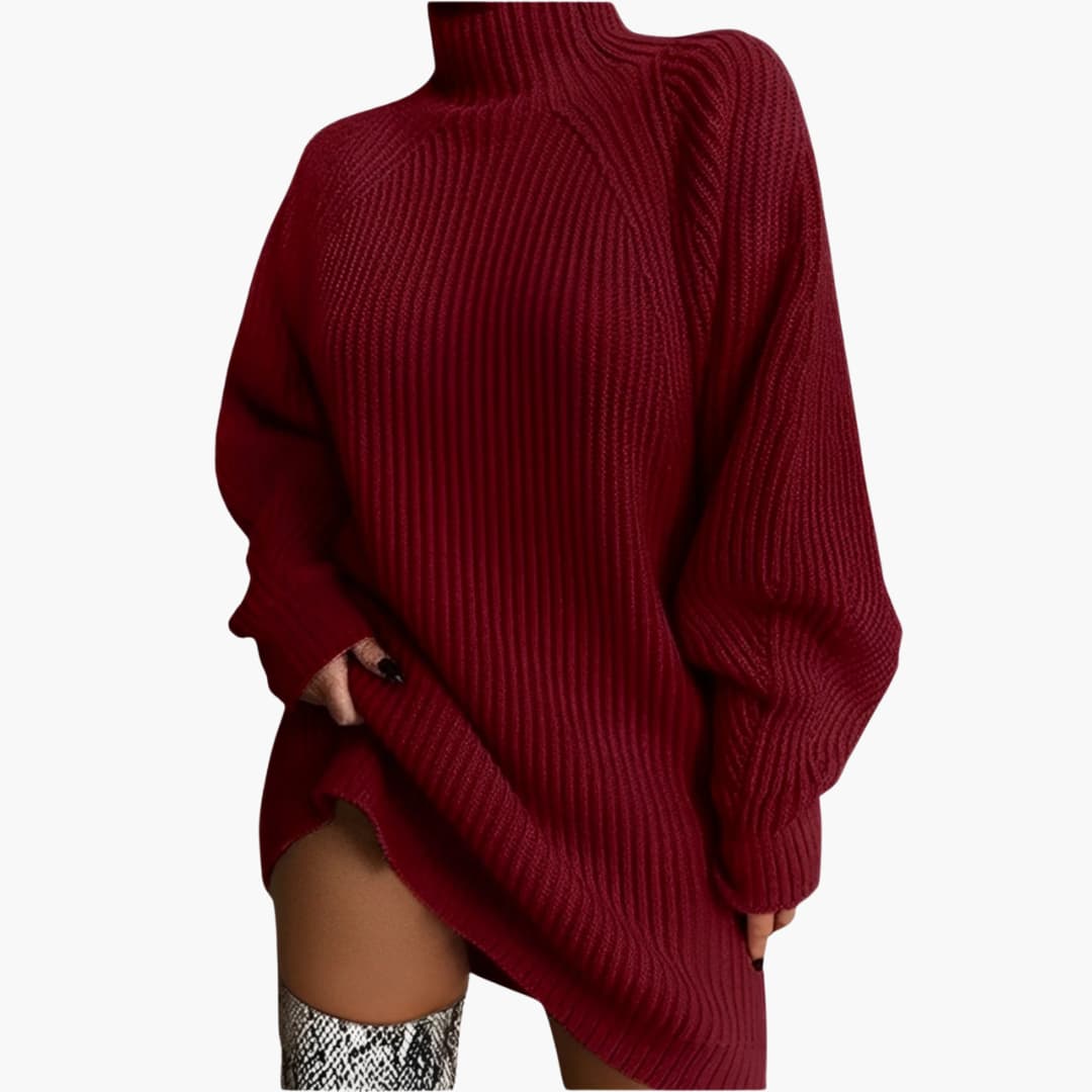Damenpullover mit Rollkragen und langen Ärmeln