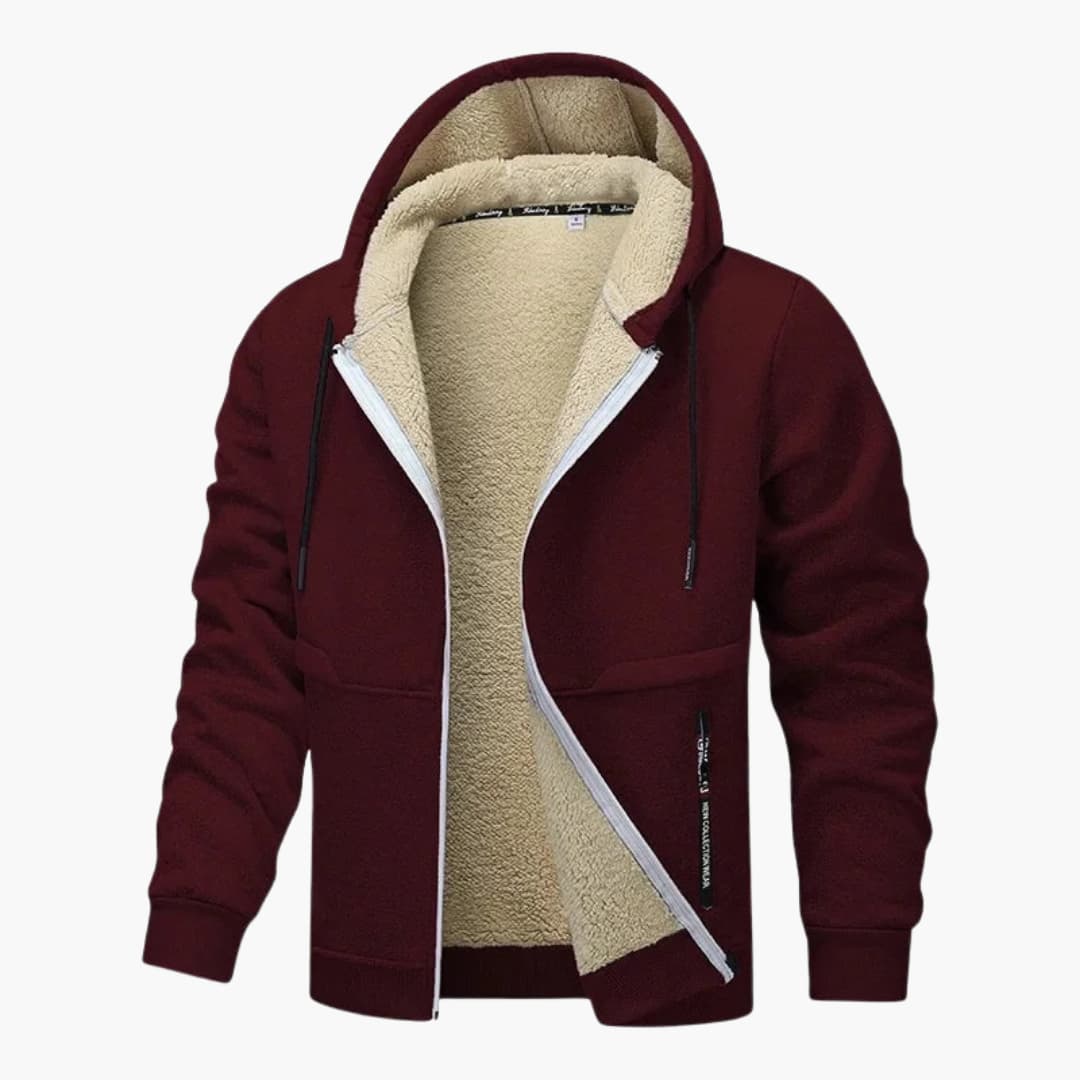 Fleecejacke für Herren mit Reißverschluss und langen Ärmeln