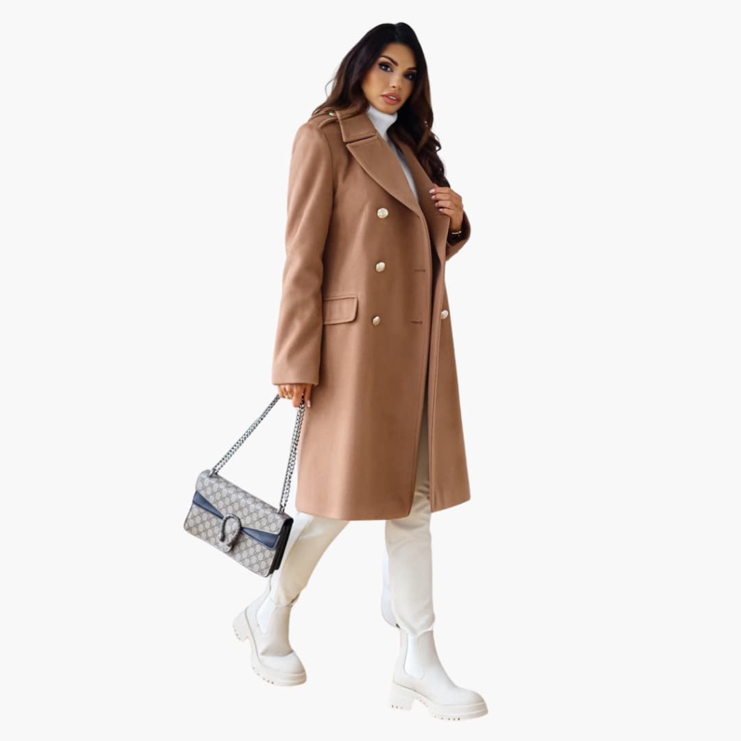 Frauen Trenchcoat mit doppelreihiger Knopfleiste und Reverskragen