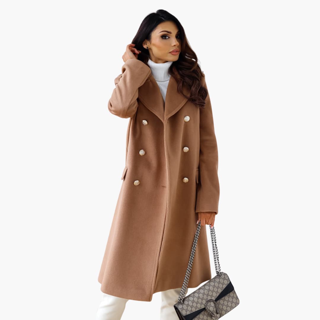 Frauen Trenchcoat mit doppelreihiger Knopfleiste und Reverskragen
