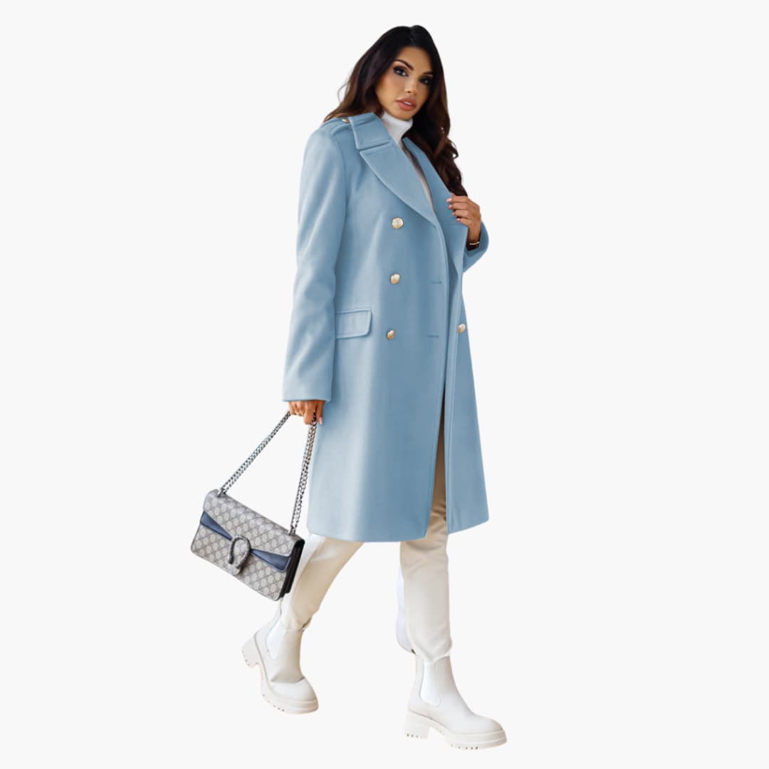 Frauen Trenchcoat mit doppelreihiger Knopfleiste und Reverskragen