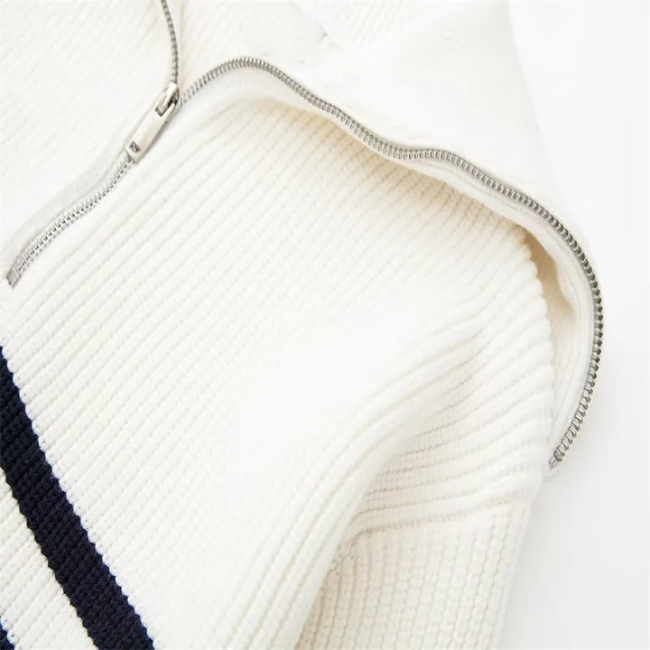 Ulrich | Gestreifter Pullover mit Reißverschluss