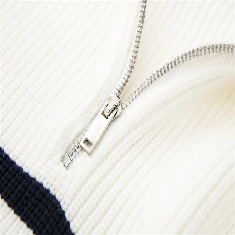 Ulrich | Gestreifter Pullover mit Reißverschluss