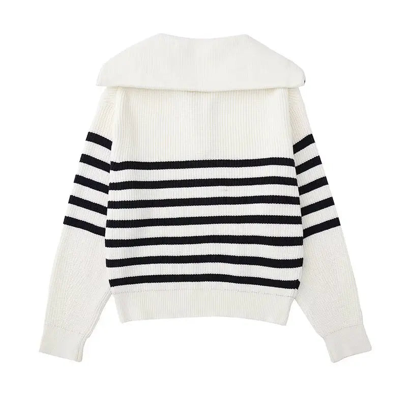 Ulrich | Gestreifter Pullover mit Reißverschluss
