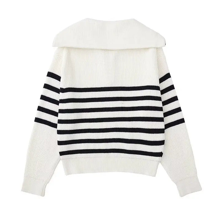 Ulrich | Gestreifter Pullover mit Reißverschluss