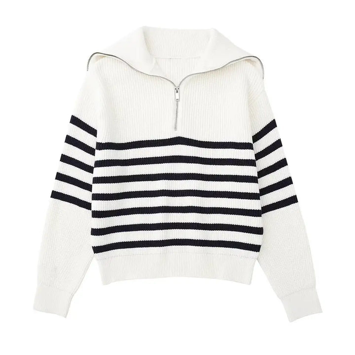 Ulrich | Gestreifter Pullover mit Reißverschluss