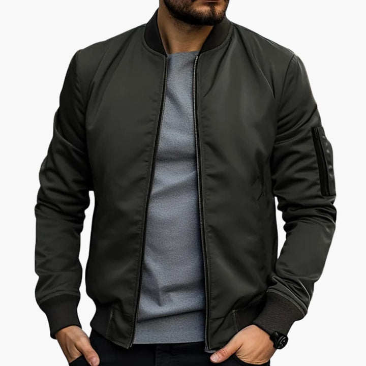 Herren-Bomberjacke mit Reißverschluss und Ärmeltasche