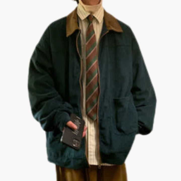 Herren-Winterjacke mit Reißverschluss und Fronttaschen