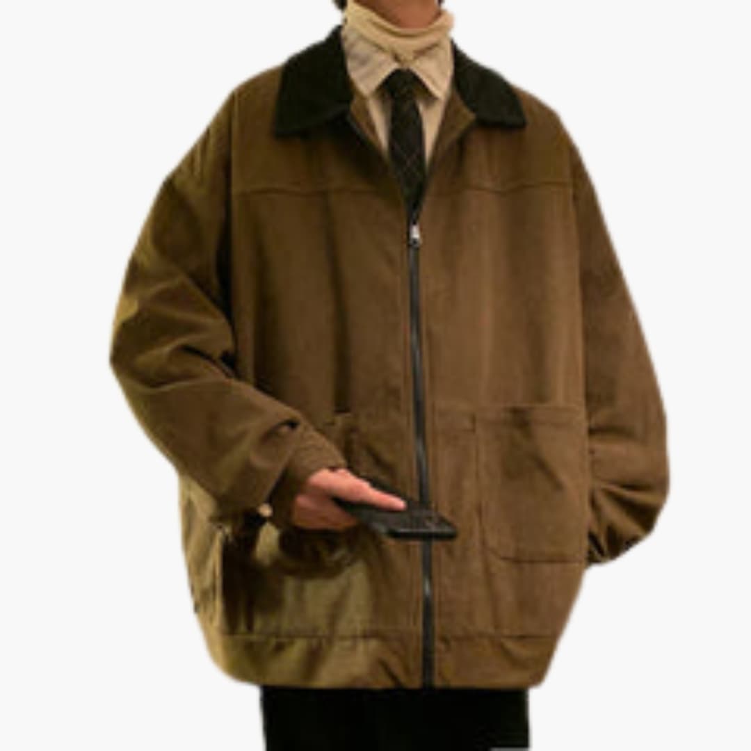 Herren-Winterjacke mit Reißverschluss und Fronttaschen