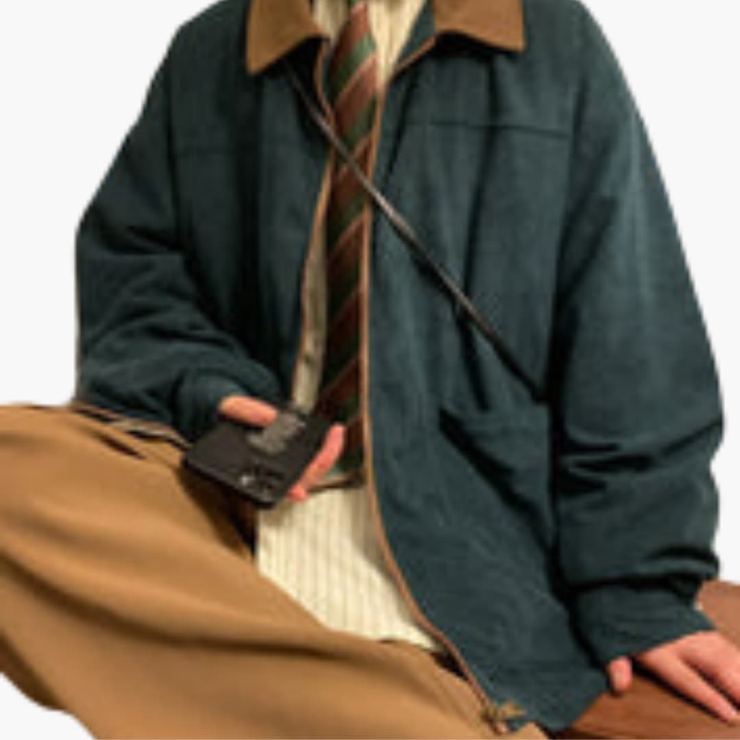 Herren-Winterjacke mit Reißverschluss und Fronttaschen