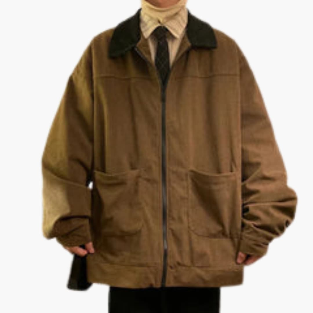 Herren-Winterjacke mit Reißverschluss und Fronttaschen