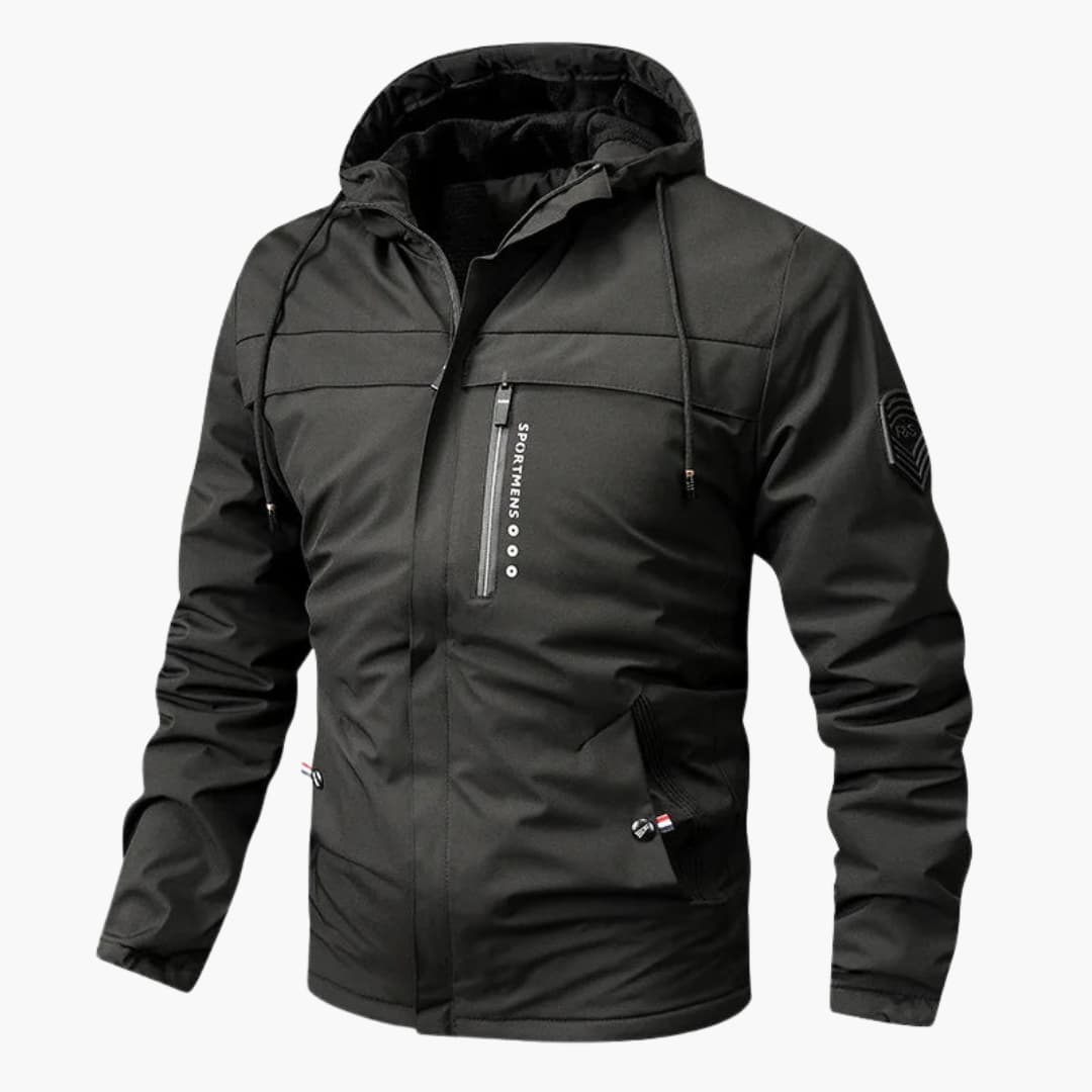 Herren Fleecejacke mit Kapuze und durchgehendem Reißverschluss