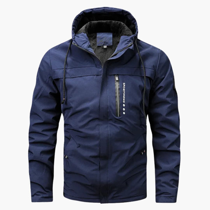 Herren Fleecejacke mit Kapuze und durchgehendem Reißverschluss