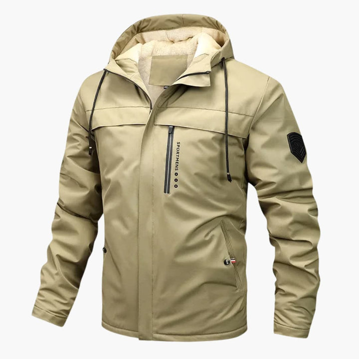 Herren Fleecejacke mit Kapuze und durchgehendem Reißverschluss