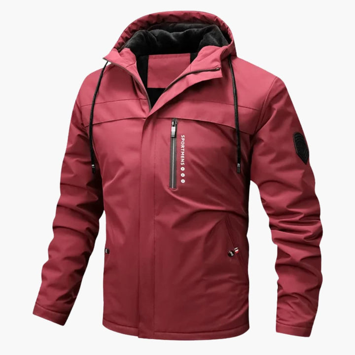 Herren Fleecejacke mit Kapuze und durchgehendem Reißverschluss