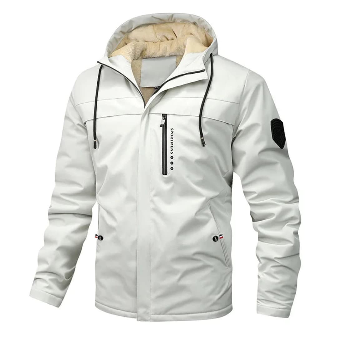 Herren Fleecejacke mit Kapuze und durchgehendem Reißverschluss