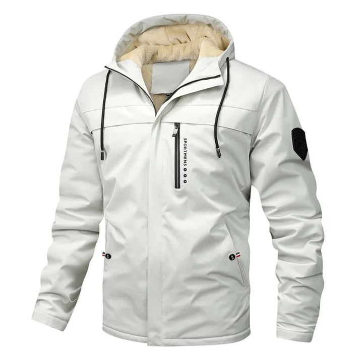 Herren Fleecejacke mit Kapuze und durchgehendem Reißverschluss