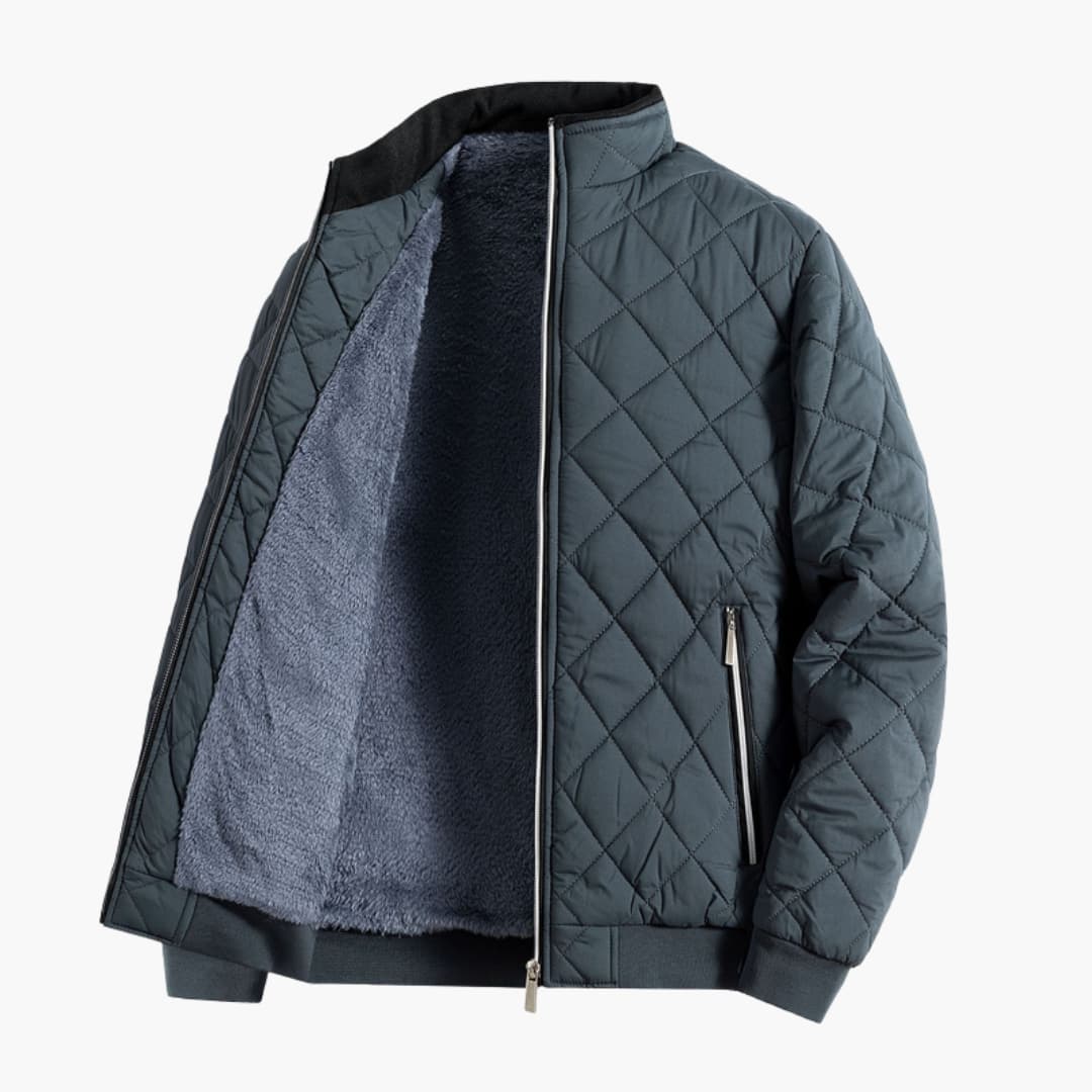 Herren-Fleecejacke mit Stehkragen und Reißverschluss