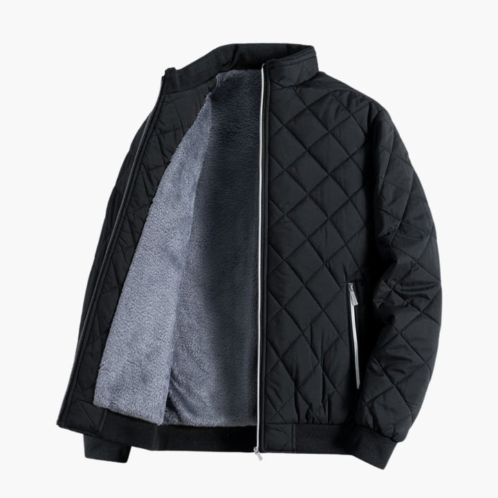 Herren-Fleecejacke mit Stehkragen und Reißverschluss