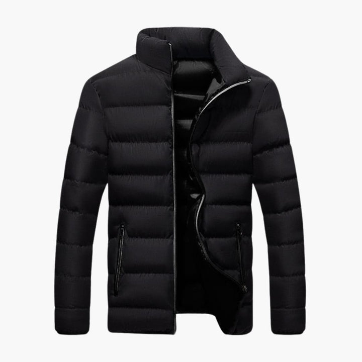 Herren-Pufferjacke mit hohem Kragen und Reißverschluss