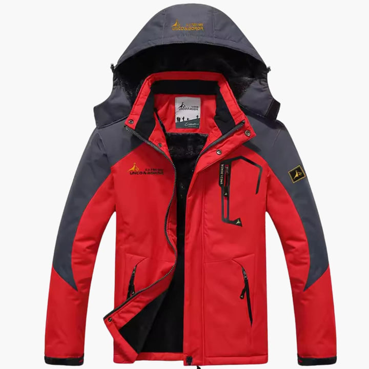Herren-Skijacke mit Kapuze und verstellbaren Ärmelbündchen