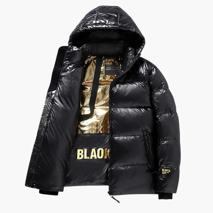 Herren Steppjacke mit Kapuze und Reißverschluss