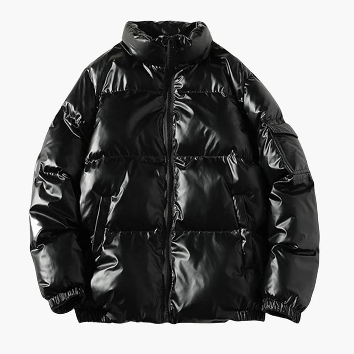 Herren-Steppjacke mit Reißverschluss und Stehkragen